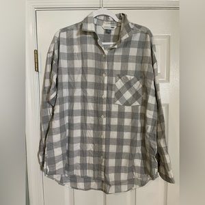 Gray gingham boyfriend button down
